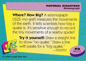 1992 Club Pro Set Natural Disasters #8 Seismograph Back