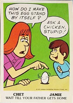 1974 Wonder Bread Hanna-Barbera #24 The Stand-Up Egg Front