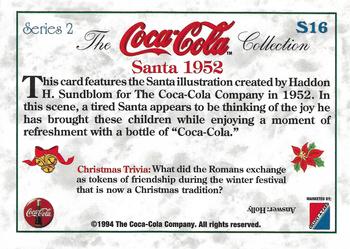 1994 Collect-A-Card Coca-Cola Collection Series 2 - Santa #S16 Santa 1952 Back