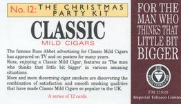 1993 Imperial Tobacco Limited Russ Abbott Advertising #12 The Christmas Party Kit Back