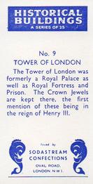 1957 Sodastream Confections Historical Buildings #9 Tower of London Back