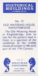 1957 Sodastream Confections Historical Buildings #12 Old Watering House, Knightsbridge Back