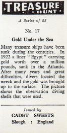 1964 Cadet Sweets Treasure Hunt #17 Gold Under the Sea Back