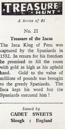 1964 Cadet Sweets Treasure Hunt #21 Treasure of the Incas Back