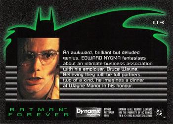 1995 Dynamic Marketing Australia Batman Forever #3 Edward Nygma Back