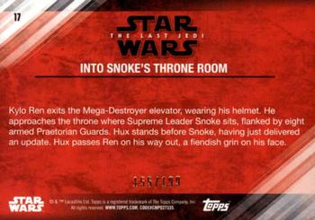 2018 Topps Star Wars The Last Jedi Series 2 - Red #17 Into Snoke's Throne Room Back