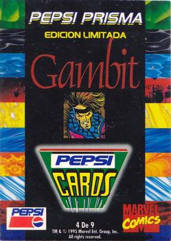 1994 Pepsi Marvel - Prismatic 9-Card Set #4 Gambit Back