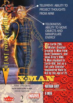 2018 Fleer Ultra X-Men #2 X-Man Back