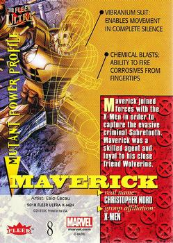 2018 Fleer Ultra X-Men #8 Maverick Back