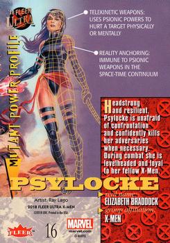 2018 Fleer Ultra X-Men #16 Psylocke Back