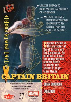 2018 Fleer Ultra X-Men #37 Captain Britain Back