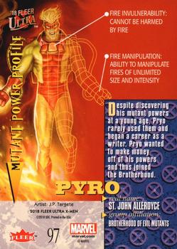 2018 Fleer Ultra X-Men #97 Pyro Back