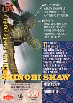 2018 Fleer Ultra X-Men #98 Shinobi Shaw Back