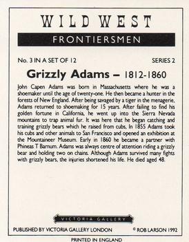 1992 Victoria Gallery Wild West Frontiersman #3 Grizzly Adams Back