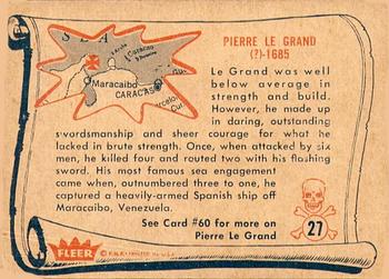 1961 Fleer Pirates Bold (R730-4) #27 Pierre Le Grand Back