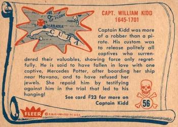 1961 Fleer Pirates Bold (R730-4) #56 Capt. William Kidd Back