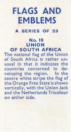 1965 Flags and Emblems #10 Union of South Africa Back