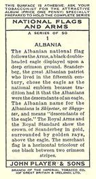 1936 Player's National Flags and Arms #1 Albania Back