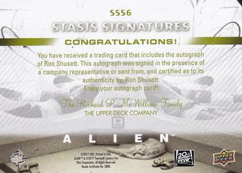 2017 Upper Deck Alien - Stasis Signatures Autographs #SSS6 Ron Shusett Back