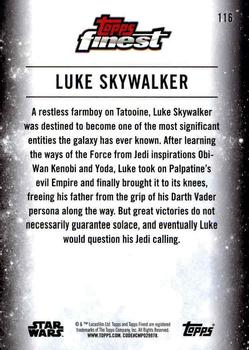 2018 Topps Finest Star Wars #116 Luke Skywalker Back