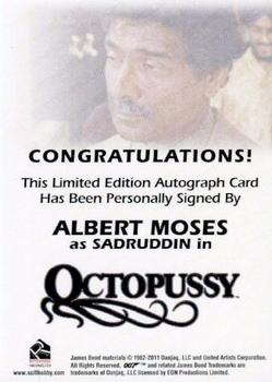 2012 Rittenhouse James Bond 50th Anniversary Series 1 - Full Bleed Autographs #NNO Albert Moses Back