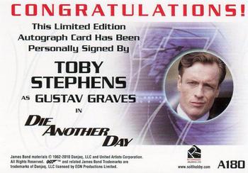 2012 Rittenhouse James Bond 50th Anniversary Series 1 - 40th Anniversary Design Autographs #A180 Toby Stephens Back