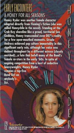 1998 Inkworks The Women of James Bond - Early Encounters #E2 Ursula Andress / Honey Ryder Back