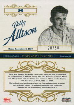 2008 Donruss Americana Celebrity Cuts - Century Combo Materials #8 Bobby Allison Back