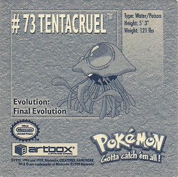 1999 Artbox Pokemon Stickers Series 1 #73 Tentacruel Back