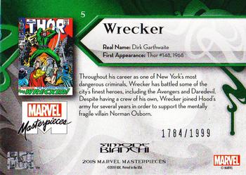 2018 Upper Deck Marvel Masterpieces #5 Wrecker Back