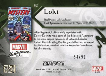 2018 Upper Deck Marvel Masterpieces #82 Loki Back
