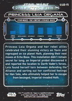 2018 Topps Star Wars: Galactic Files - Blue #ESB-19 Princess Leia Organa Back