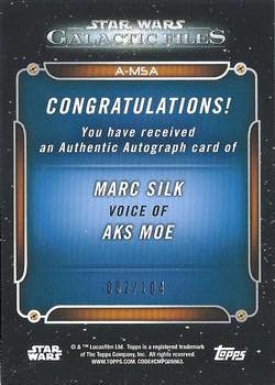 2018 Topps Star Wars: Galactic Files - Autographs #A-MSA Marc Silk Back