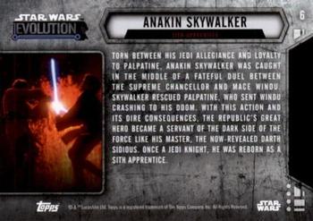 2016 Topps Star Wars Evolution - Blue Lightsaber #6 Anakin Skywalker Back
