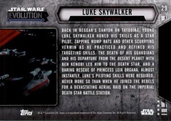 2016 Topps Star Wars Evolution - Blue Lightsaber #29 Luke Skywalker Back