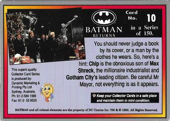 1992 Dynamic Marketing Batman Returns #10 Chip, Max and the mayor Back
