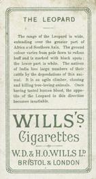 1900 Wills's Cigarettes Animals & Birds (Descriptive) #NNO Leopard Back