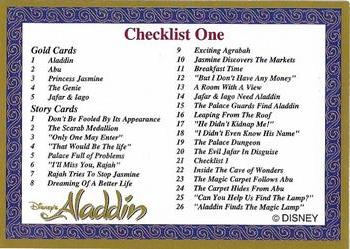 1993 Dynamic Marketing Disney’s Aladdin #21 Checklist 1 Front