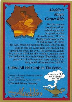 1993 Dynamic Marketing Disney’s Aladdin #30 Aladdin’s magic carpet ride Back