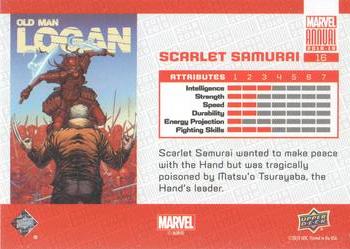 2018-19 Upper Deck Marvel Annual #16 Scarlet Samurai Back