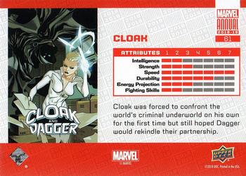 2018-19 Upper Deck Marvel Annual #61 Cloak Back