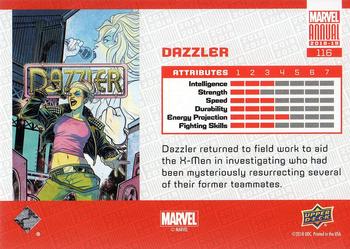 2018-19 Upper Deck Marvel Annual #116 Dazzler Back
