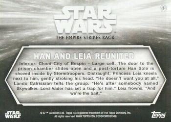 2019 Topps Star Wars Black & White: The Empire Strikes Back #98 Han and Leia Reunited Back