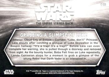 2019 Topps Star Wars Black & White: The Empire Strikes Back #116 Grabbing a Glimpse of Luke Back