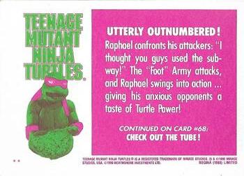 1990 Regina Teenage Mutant Ninja Turtles: The Movie #67 Utterly Outnumbered! Back