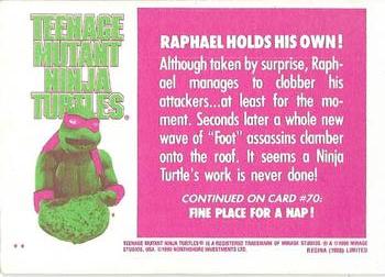 1990 Regina Teenage Mutant Ninja Turtles: The Movie #69 Raphael Holds His Own! Back