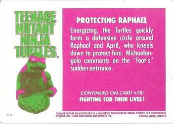 1990 Regina Teenage Mutant Ninja Turtles: The Movie #77 Protecting Raphael Back