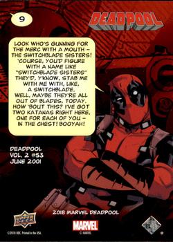 2019 Upper Deck Marvel Deadpool #9 Upside Down Back