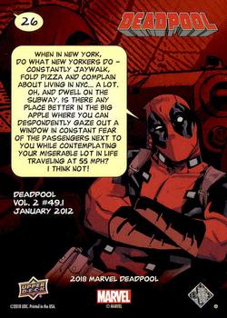 2019 Upper Deck Marvel Deadpool #26 Hello New York Back