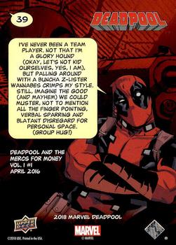 2019 Upper Deck Marvel Deadpool #39 World's Greatest Mercenary Back